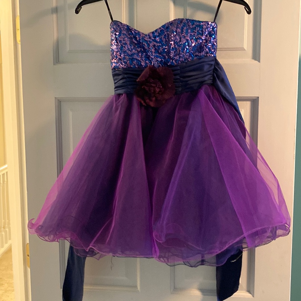 Juniors Strapless Mini Dress Prom